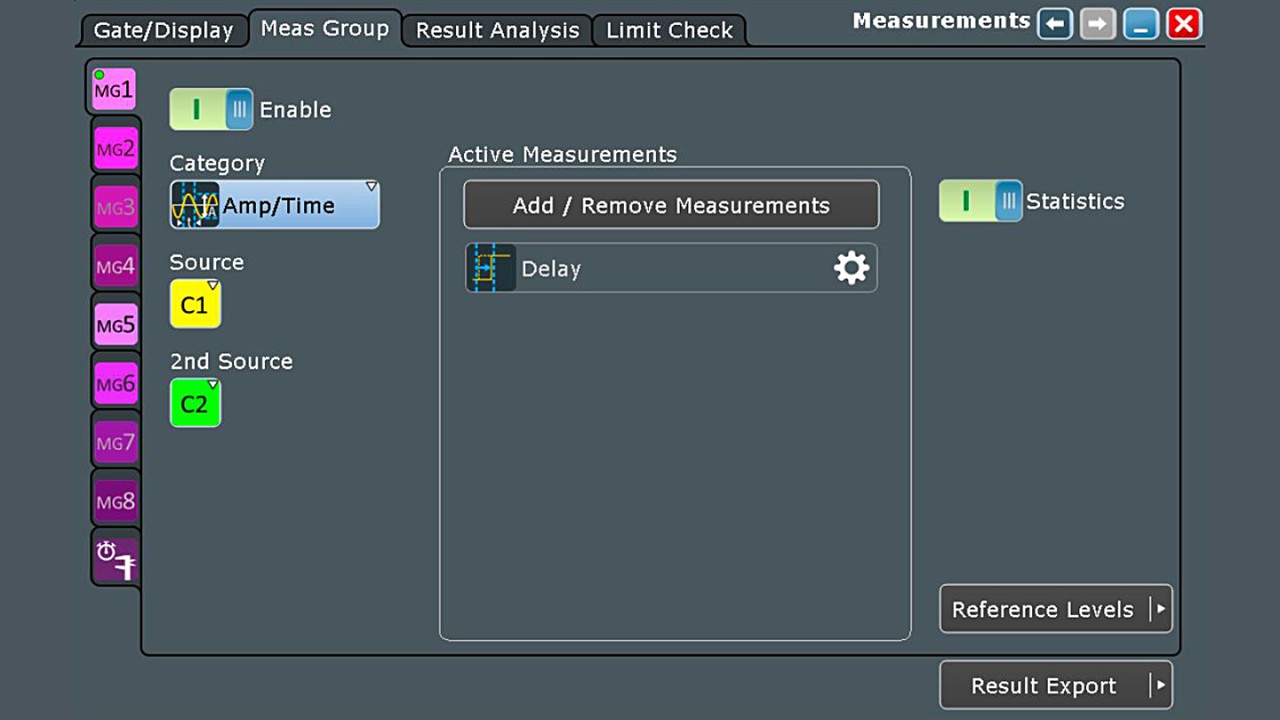 Fig. 2: Delay measurement settings