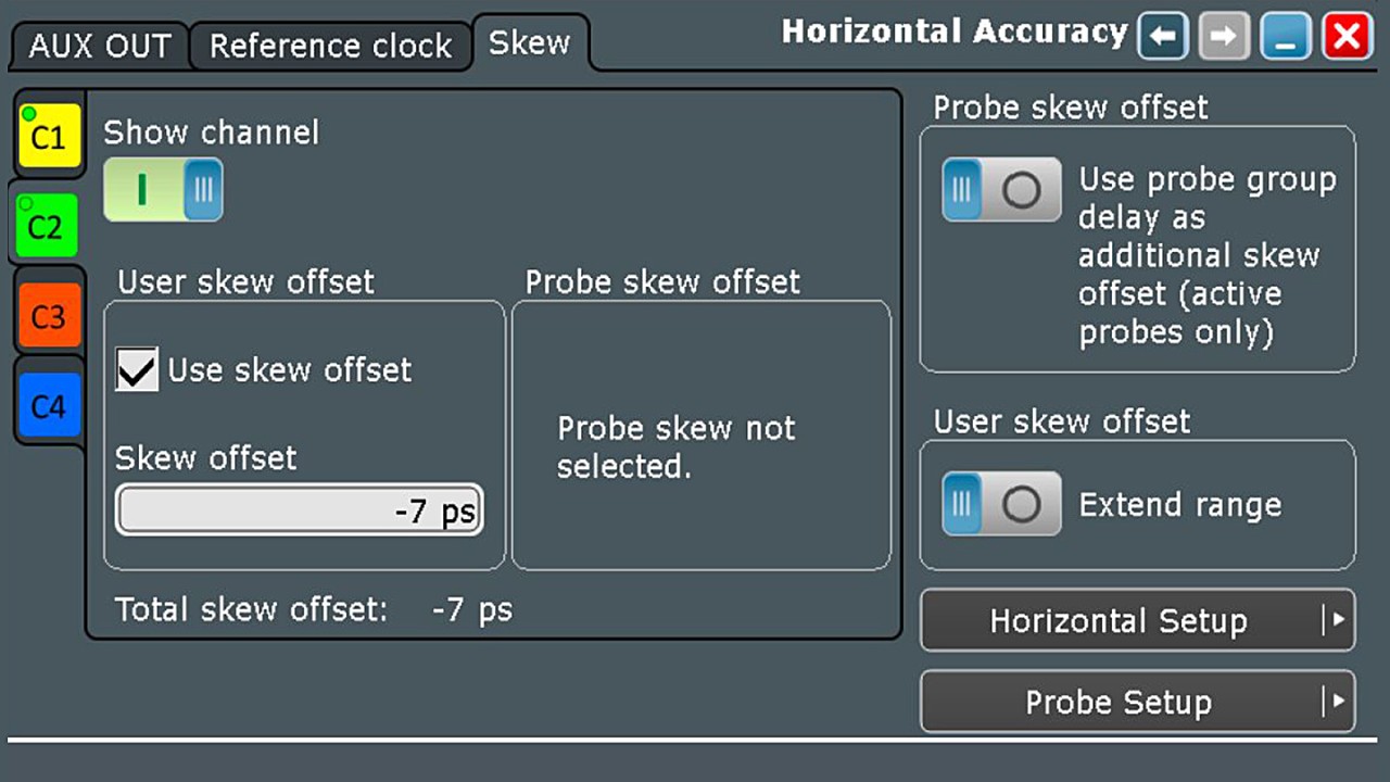 Fig. 4: Deskew settings for channel 2